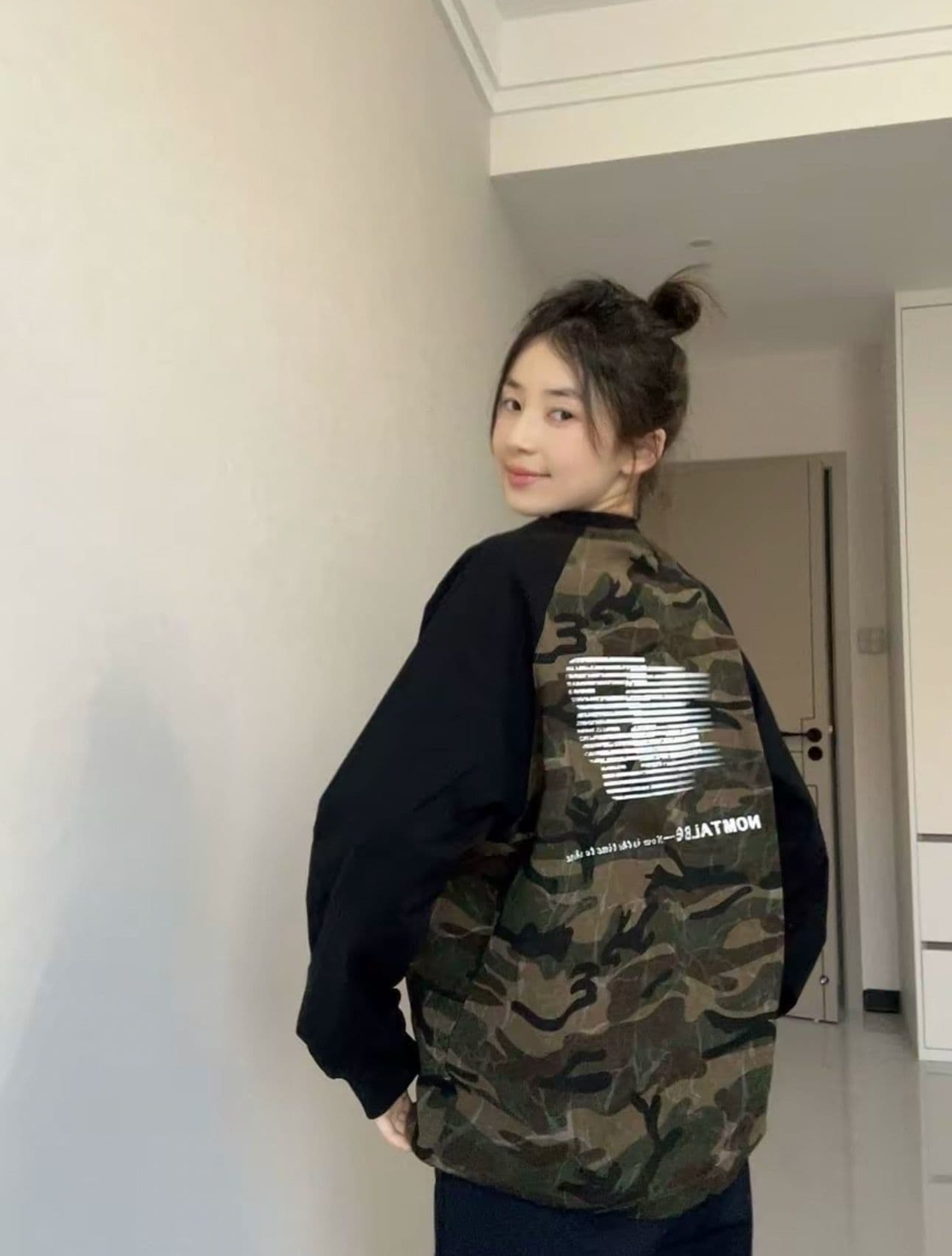 원본 솜씨 순면 더블 실 230 크 긴팔 티셔츠 여성