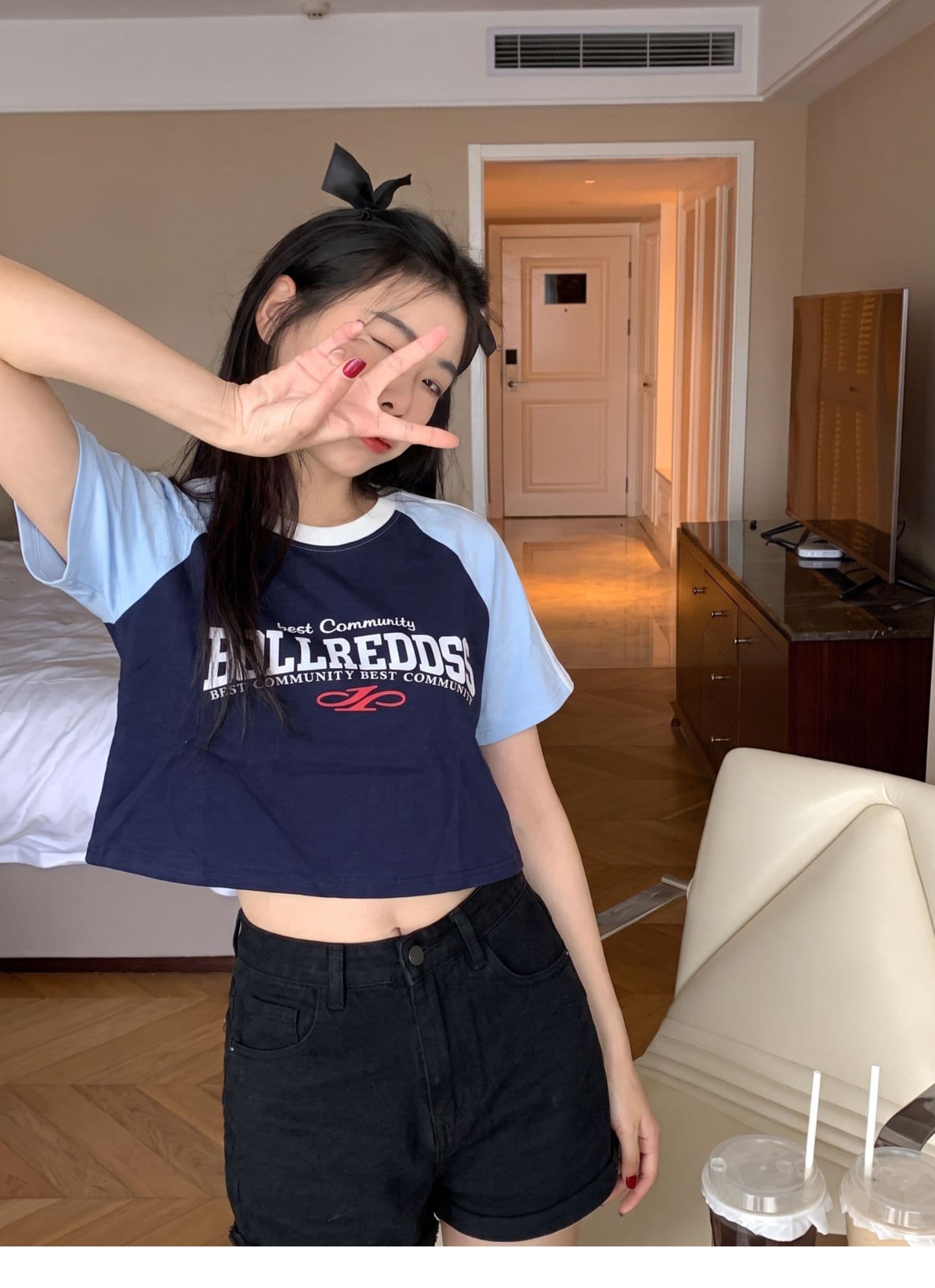 광저우 원단 원본 원단 아메리칸 레트로 알파벳 프린트 삽입 어깨 소매 반팔 여름 작은 키 맨위 상세 이미지 4
