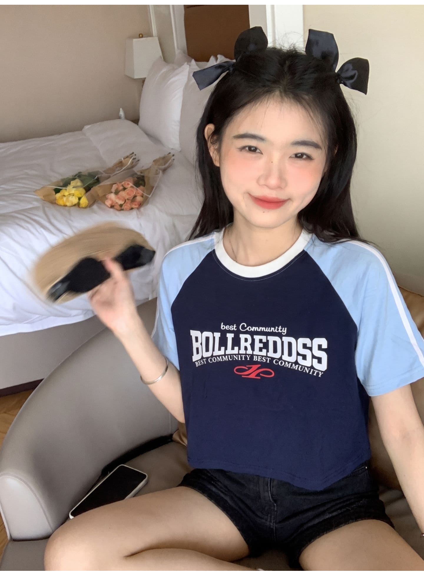 광저우 원단 원본 원단 아메리칸 레트로 알파벳 프린트 삽입 어깨 소매 반팔 여름 작은 키 맨위 상세 이미지 5