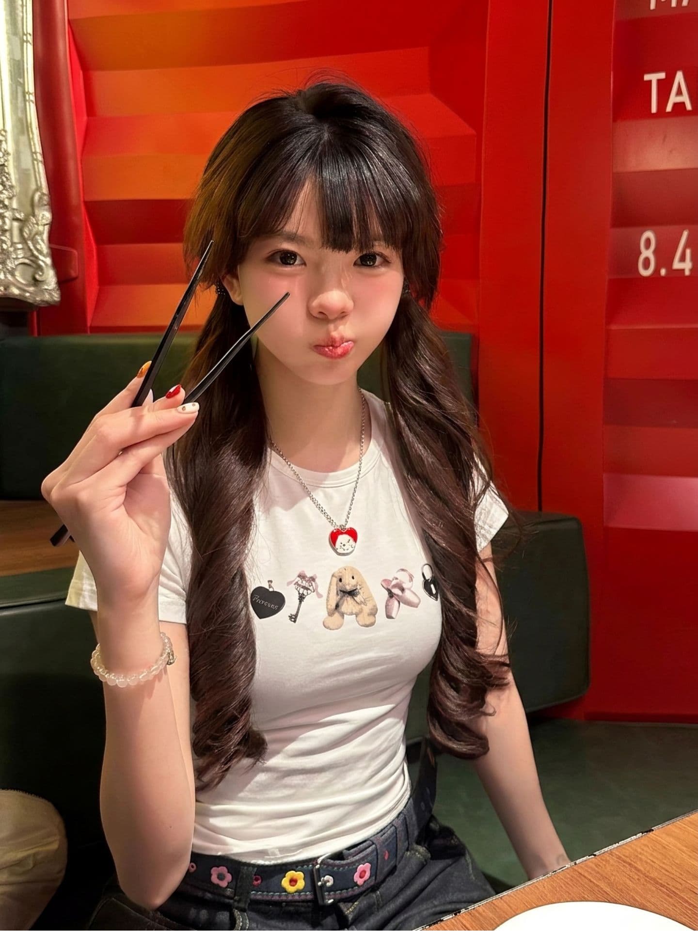 광저우 원단 원본 원단 디지털 직분사 만화 토끼 프린트 반팔 여름 작은 키 맨위 상세 이미지 4