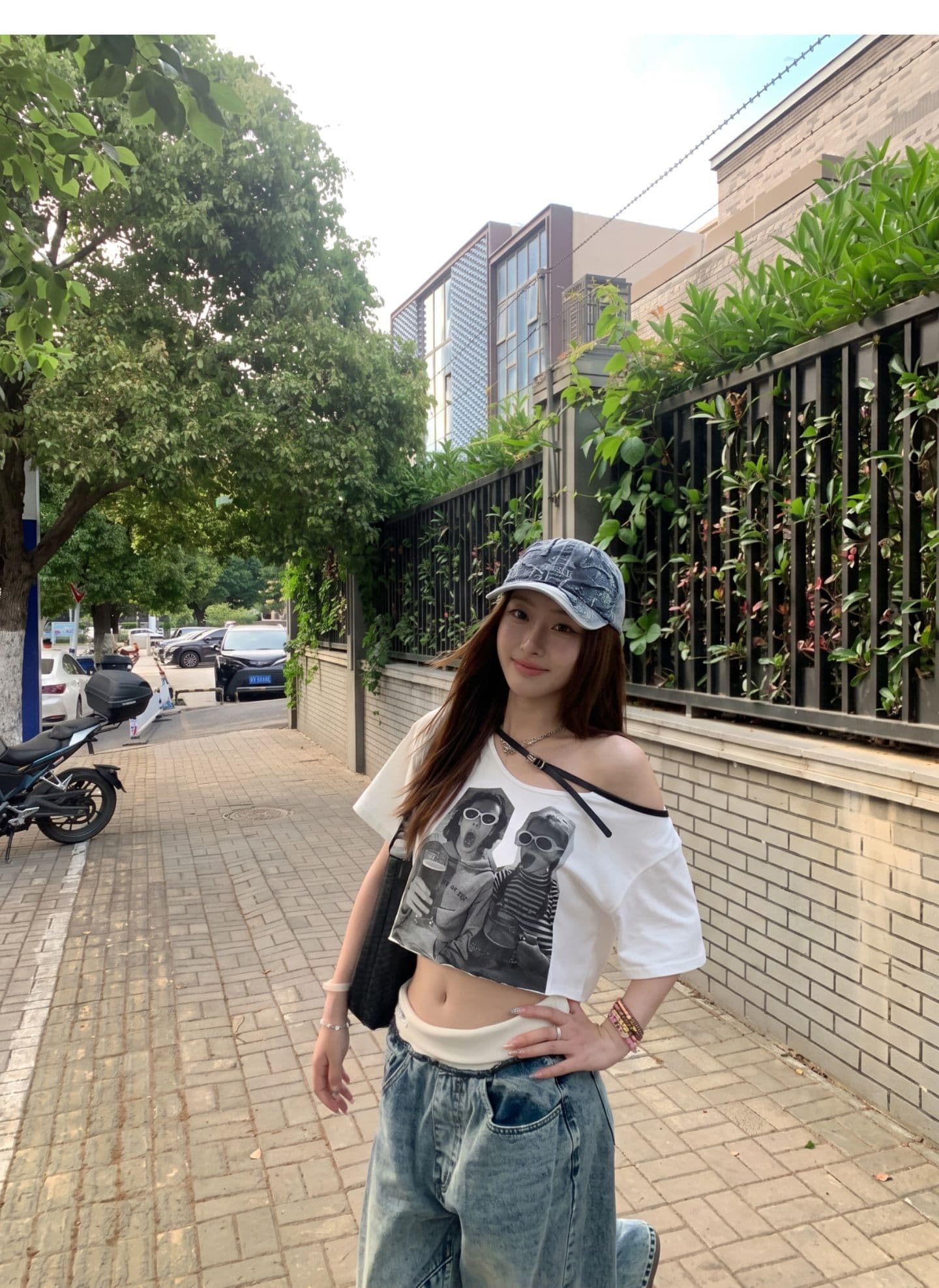 광저우 원단 원본 원단 아메리칸 레트로 알파벳 초상화 프린트 반팔 여름 맨위 상세 이미지 6