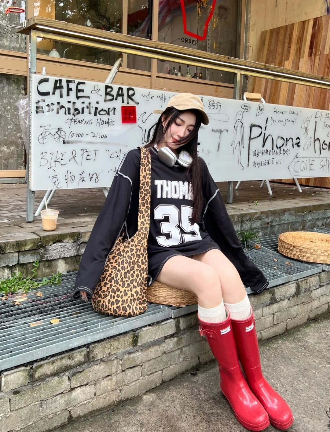 원본 품질 알파벳 루즈핏 긴팔 티셔츠 이른 가을 오프숄더 자외선 차단 맨위 상세 이미지 4