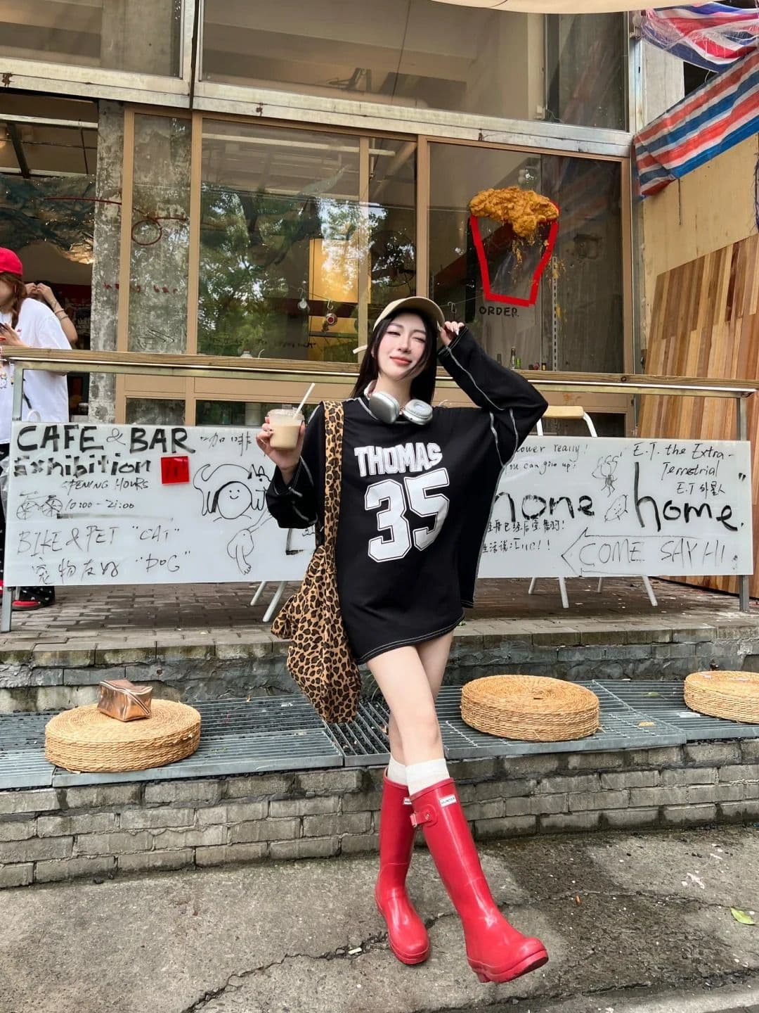 원본 품질 알파벳 루즈핏 긴팔 티셔츠 이른 가을 오프숄더 자외선 차단 맨위 상세 이미지 5