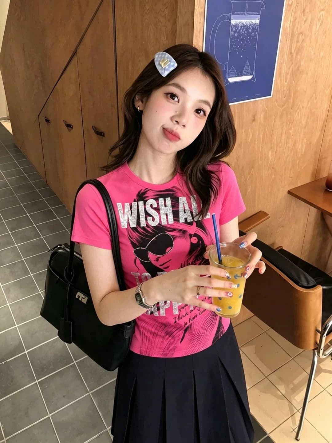 260 그램 사람들 면 모달 초상화 프린트 라운드 넥 반팔 티셔츠 여성 몸매 가꾸기 맨위 상세 이미지 5