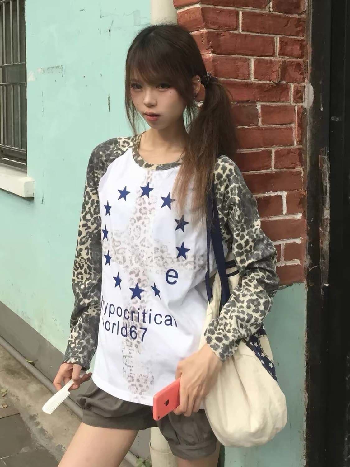 좋은 품질 솜씨 프린트 원본 순수한 Mianhua 남편 그리드 삽입 어깨 소매 길이 소매 티셔츠 여성 상세 이미지 4