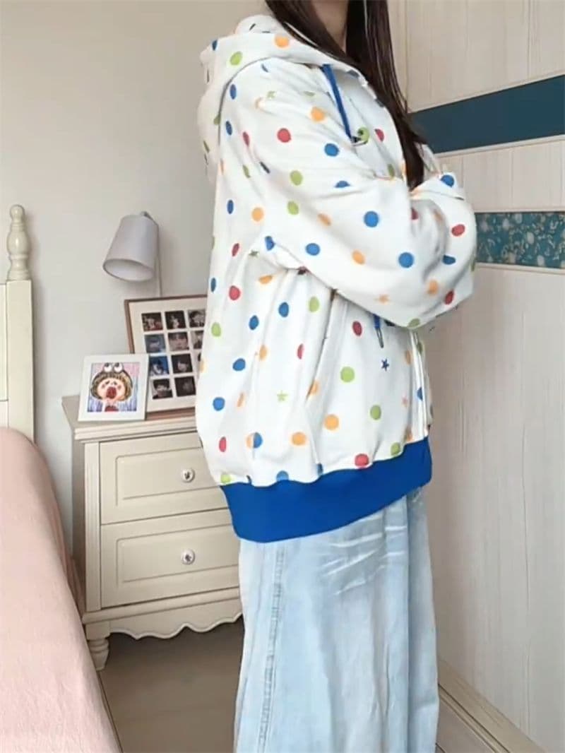 얇은 스타일 좋은 품질 원본 솜씨 순수한 Mianhua 면 복합 지퍼 후드티 여성 이미지 3