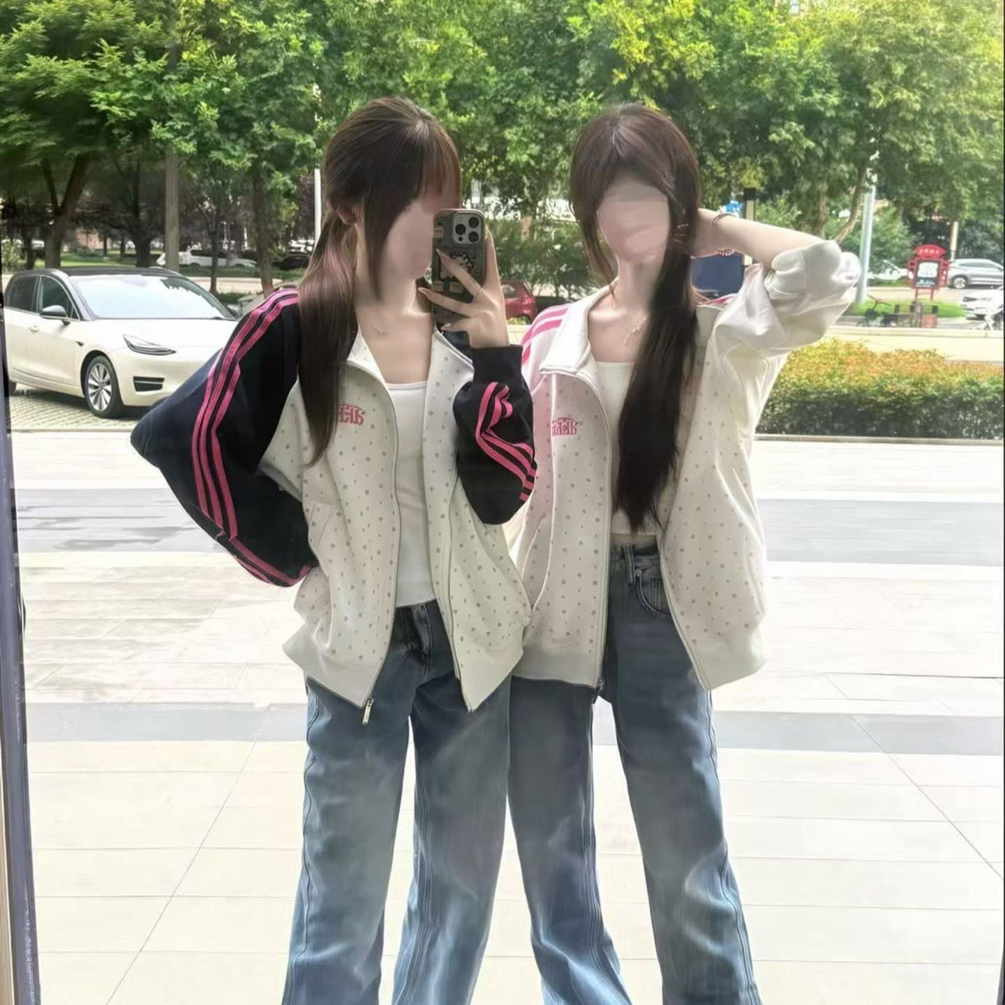 얇은 스타일 털이 있는 원본 솜씨 자수 리본 순수한 Mianhua 면 복합 지퍼 후드티 여성 이미지 5