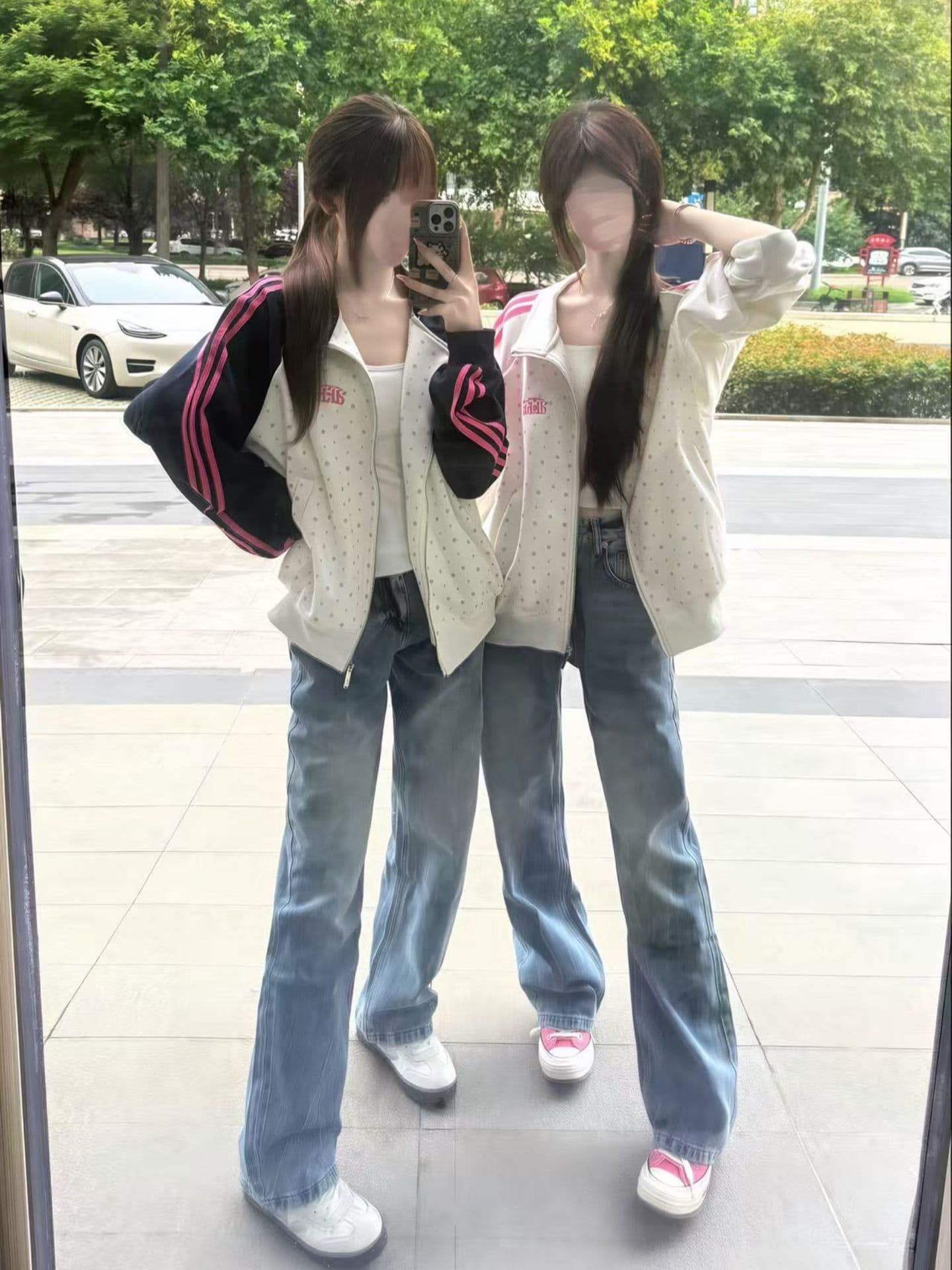 얇은 스타일 털이 있는 원본 솜씨 자수 리본 순수한 Mianhua 면 복합 지퍼 후드티 여성 상세 이미지 8