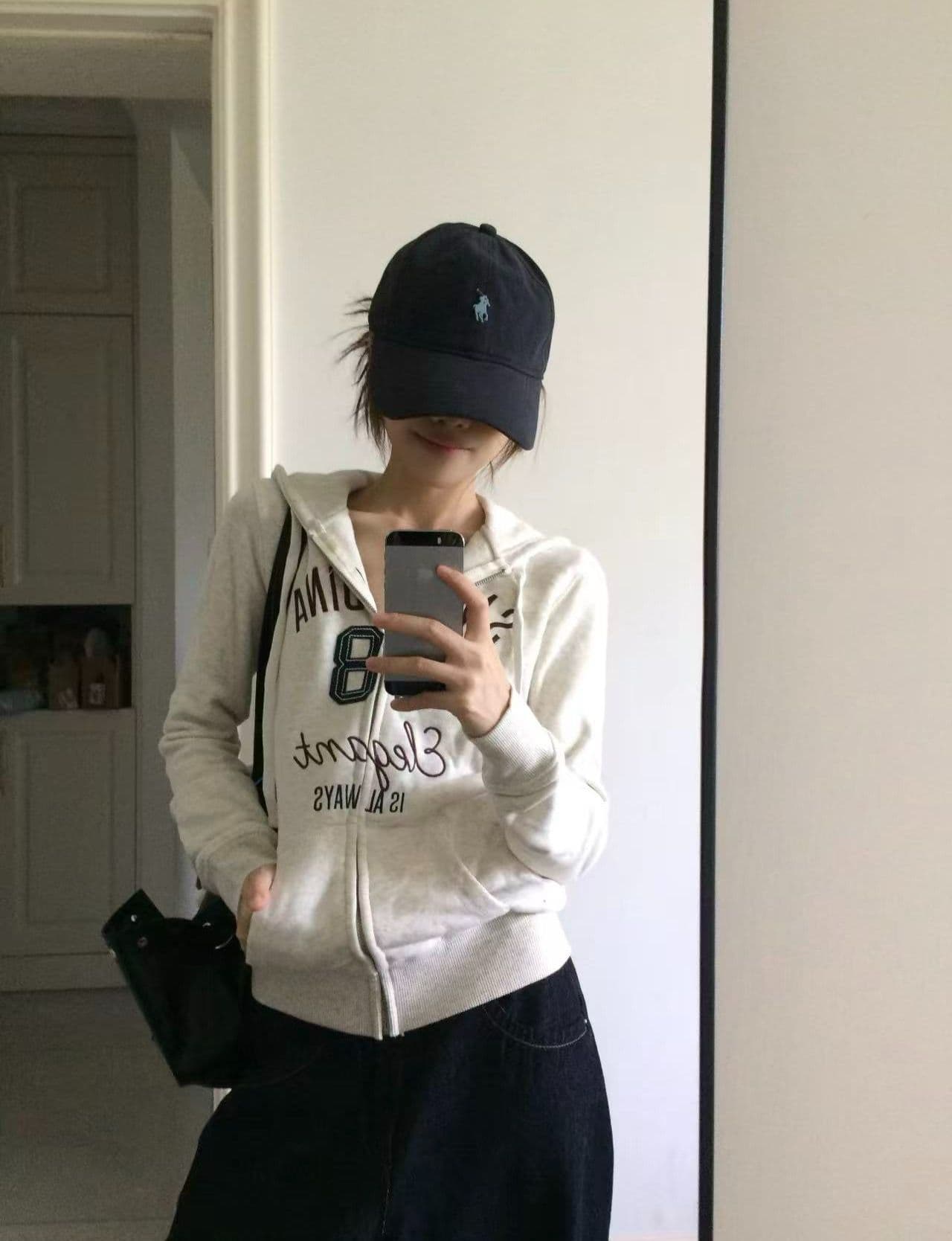 얇은 스타일 이후 패키지 칼라 순수한 Mianhua 면 복합 후드티 여성 이미지 2