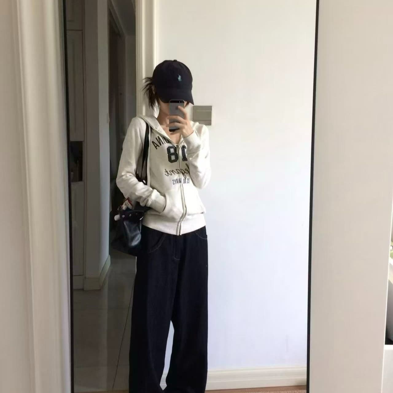 얇은 스타일 이후 패키지 칼라 순수한 Mianhua 면 복합 후드티 여성 이미지 5