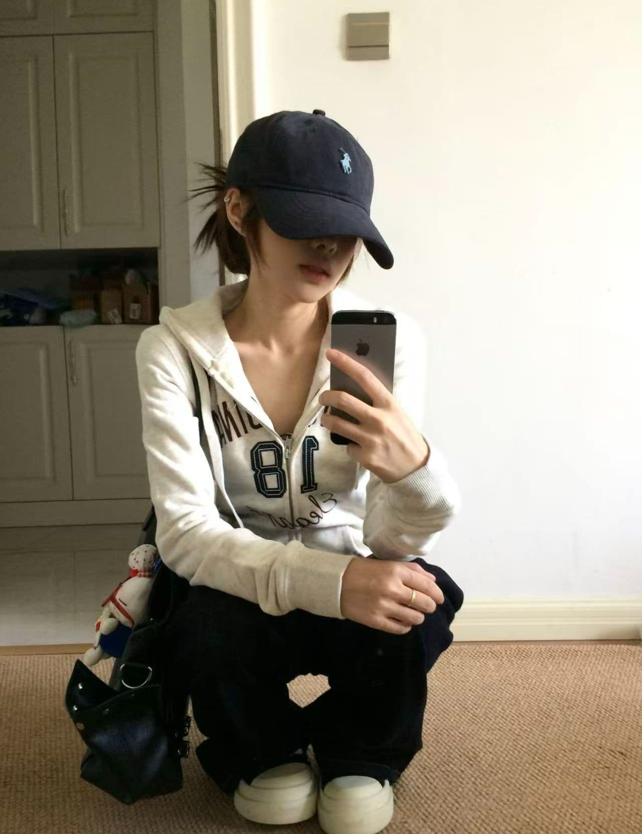 얇은 스타일 이후 패키지 칼라 순수한 Mianhua 면 복합 후드티 여성 상세 이미지 6
