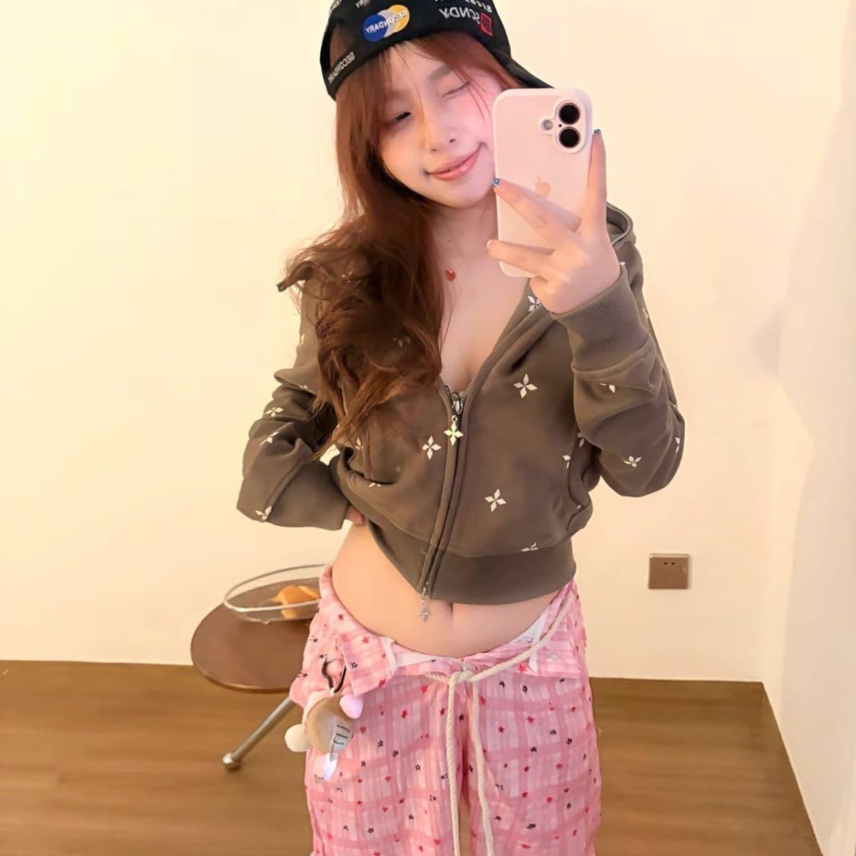 얇은 스타일 순수한 Mianhua 면 복합 후드티 여성 상세 이미지 4