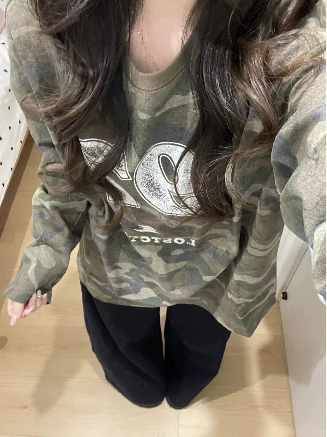 순면 220 그램 긴팔 티셔츠 여성