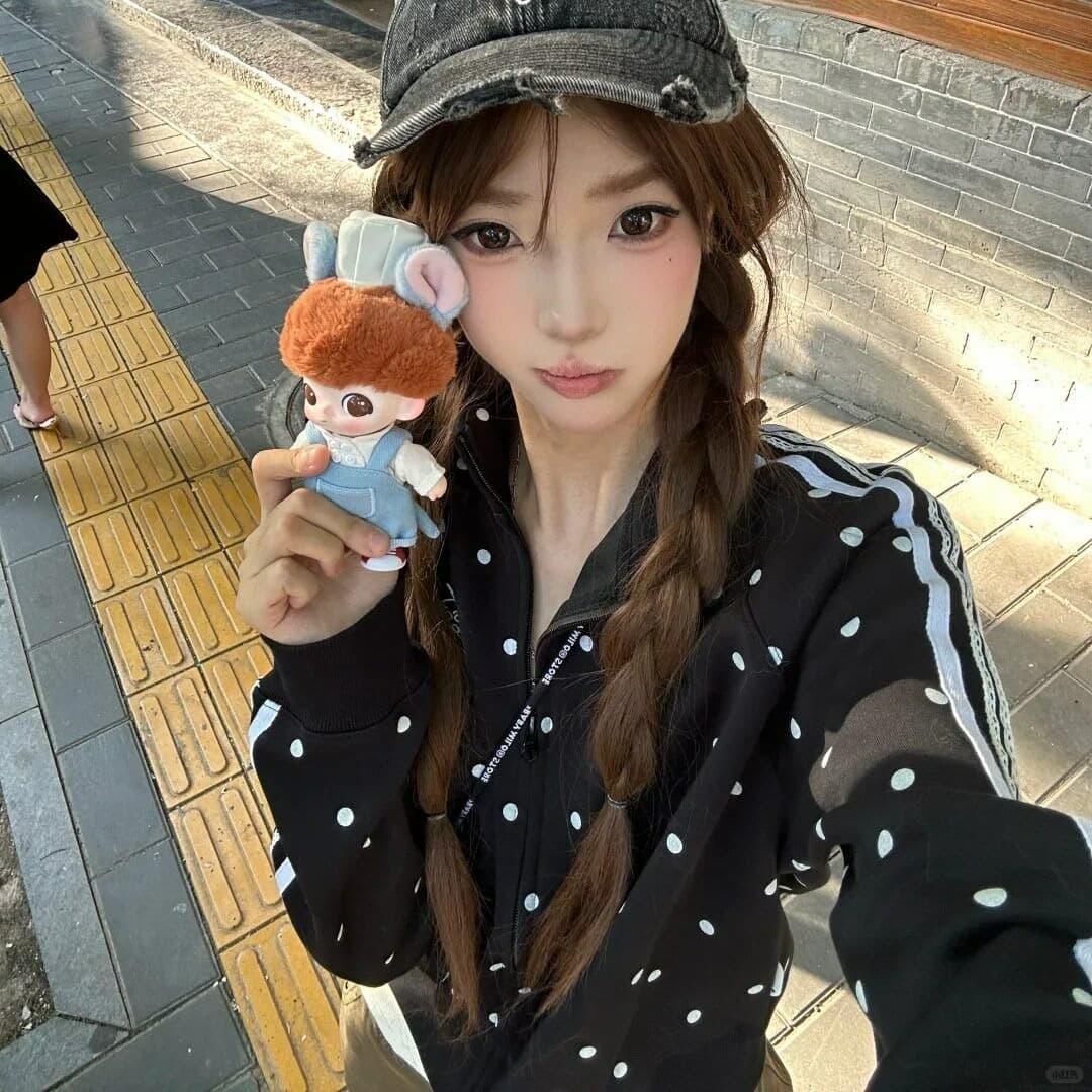 아메리칸 레트로 전체 인쇄 도트 무늬 스탠드 칼라 쇼트 스타일 재킷 2026 가을 오픈 가디건 후드티 여성 코트 이미지 5