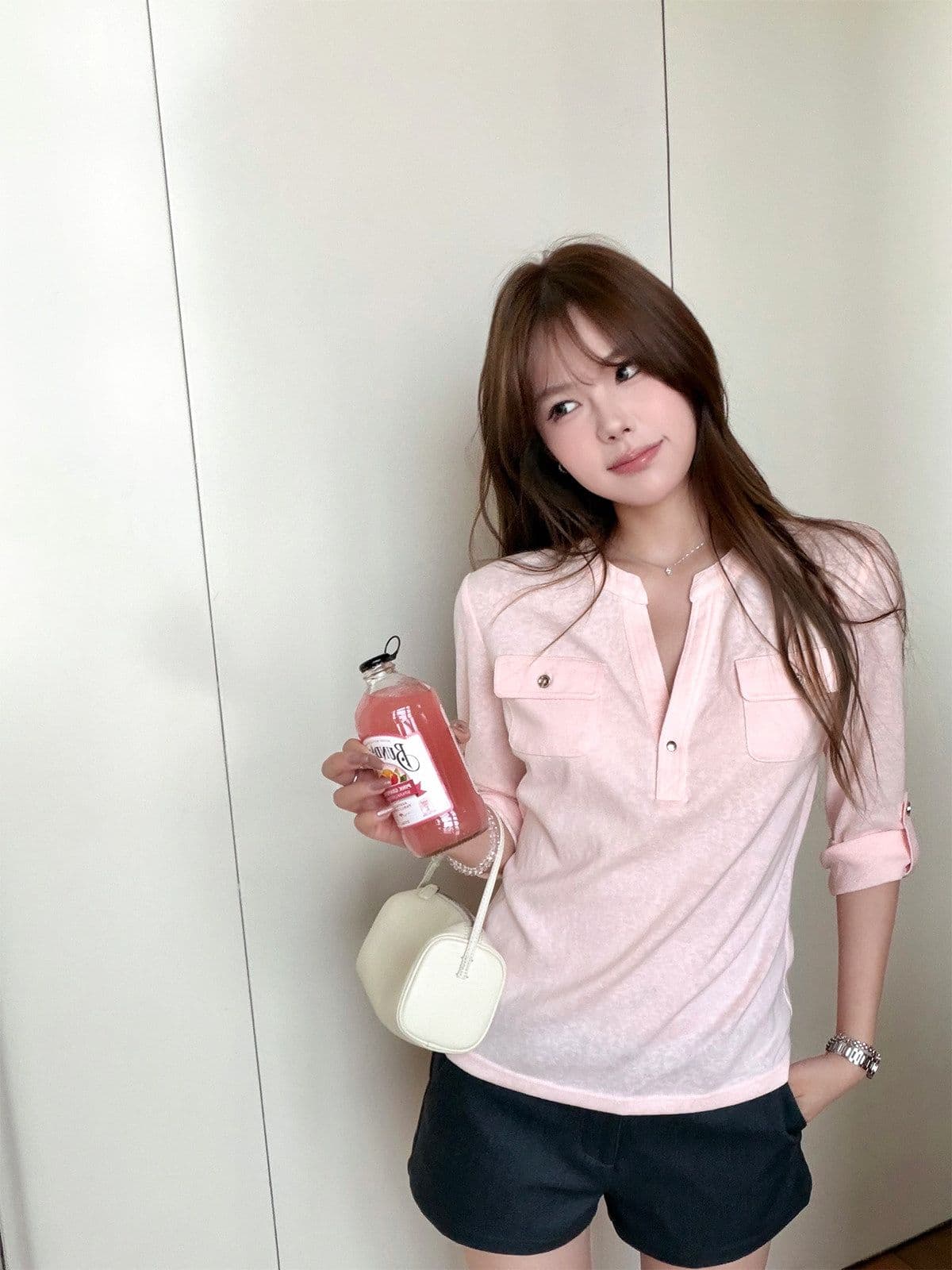 눈꽃 면 느슨함 basic 현재 문제 chao 사랑 높음 비율 부드럽다 면 편안함 통기성 중간 소매 티셔츠 여성 상세 이미지 2