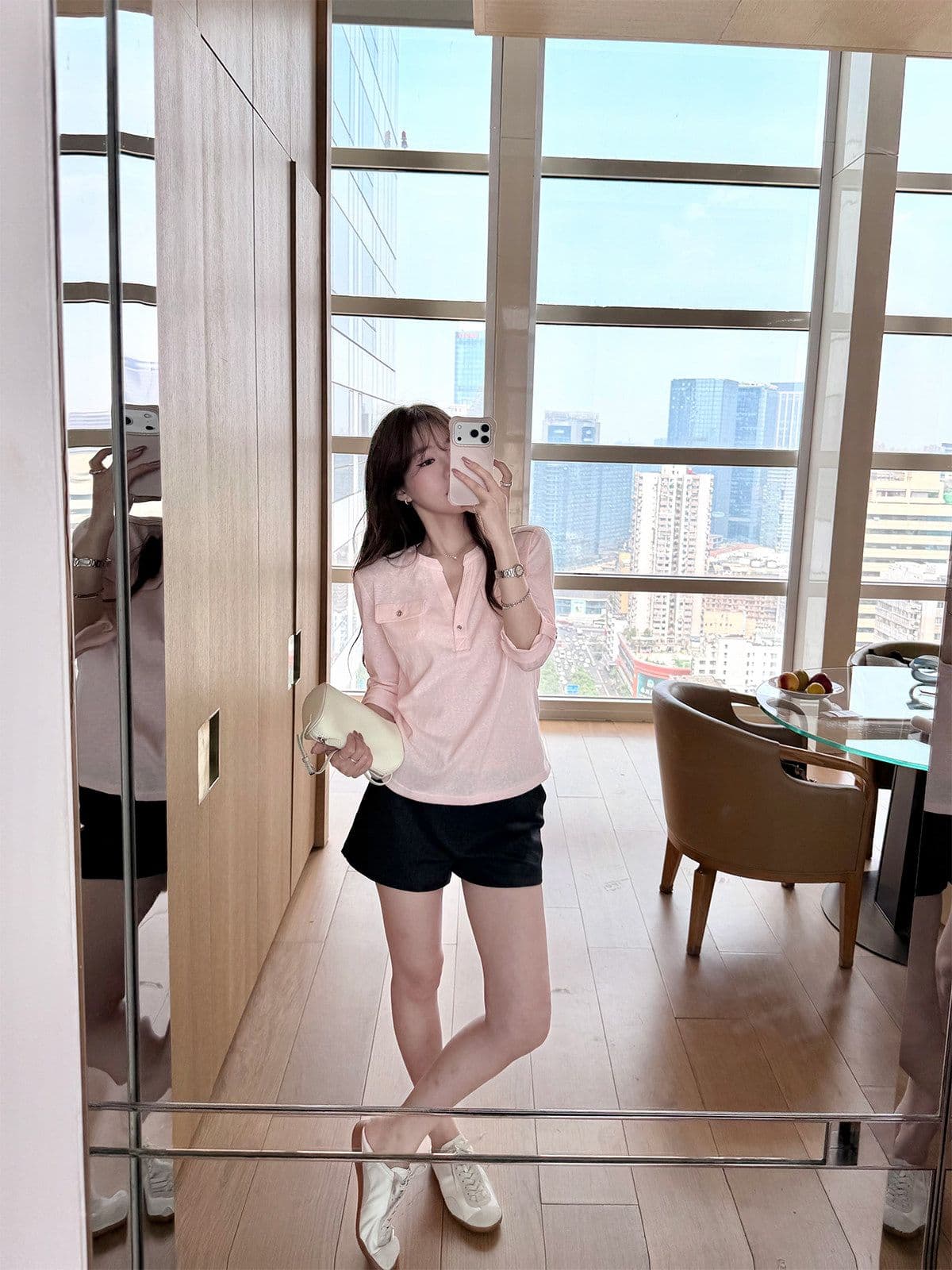 눈꽃 면 느슨함 basic 현재 문제 chao 사랑 높음 비율 부드럽다 면 편안함 통기성 중간 소매 티셔츠 여성 상세 이미지 3