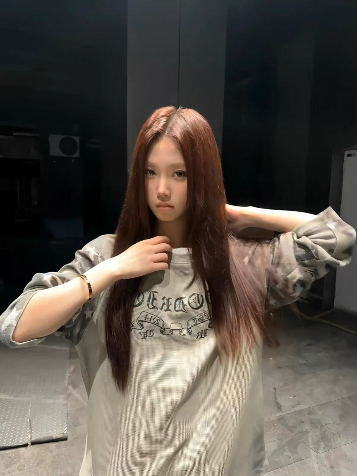 65 35 후아 남편 그리드 250그램 긴팔 티셔츠 여성 이미지 3
