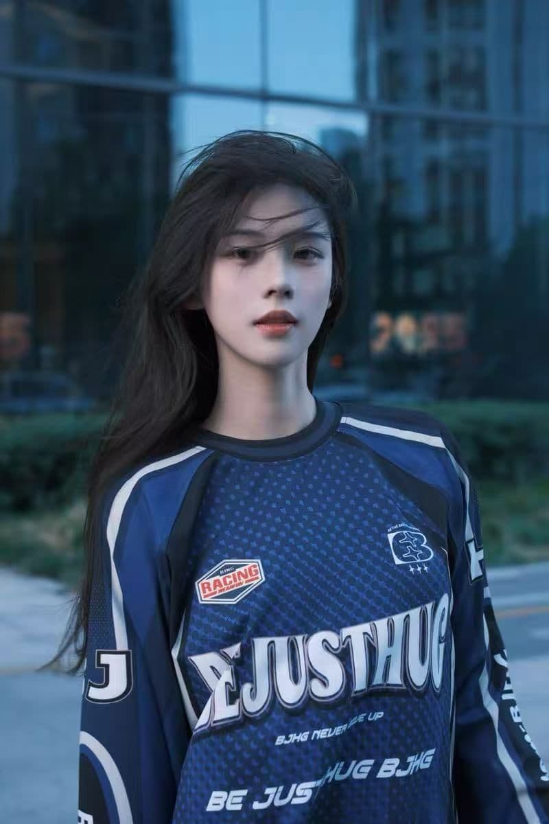원본 솜씨 원본 원단 아메리칸 높음 거리 레이싱 바람 긴팔 티셔츠 운동 커플 남녀 루즈핏 맨위 가을 상세 이미지 16