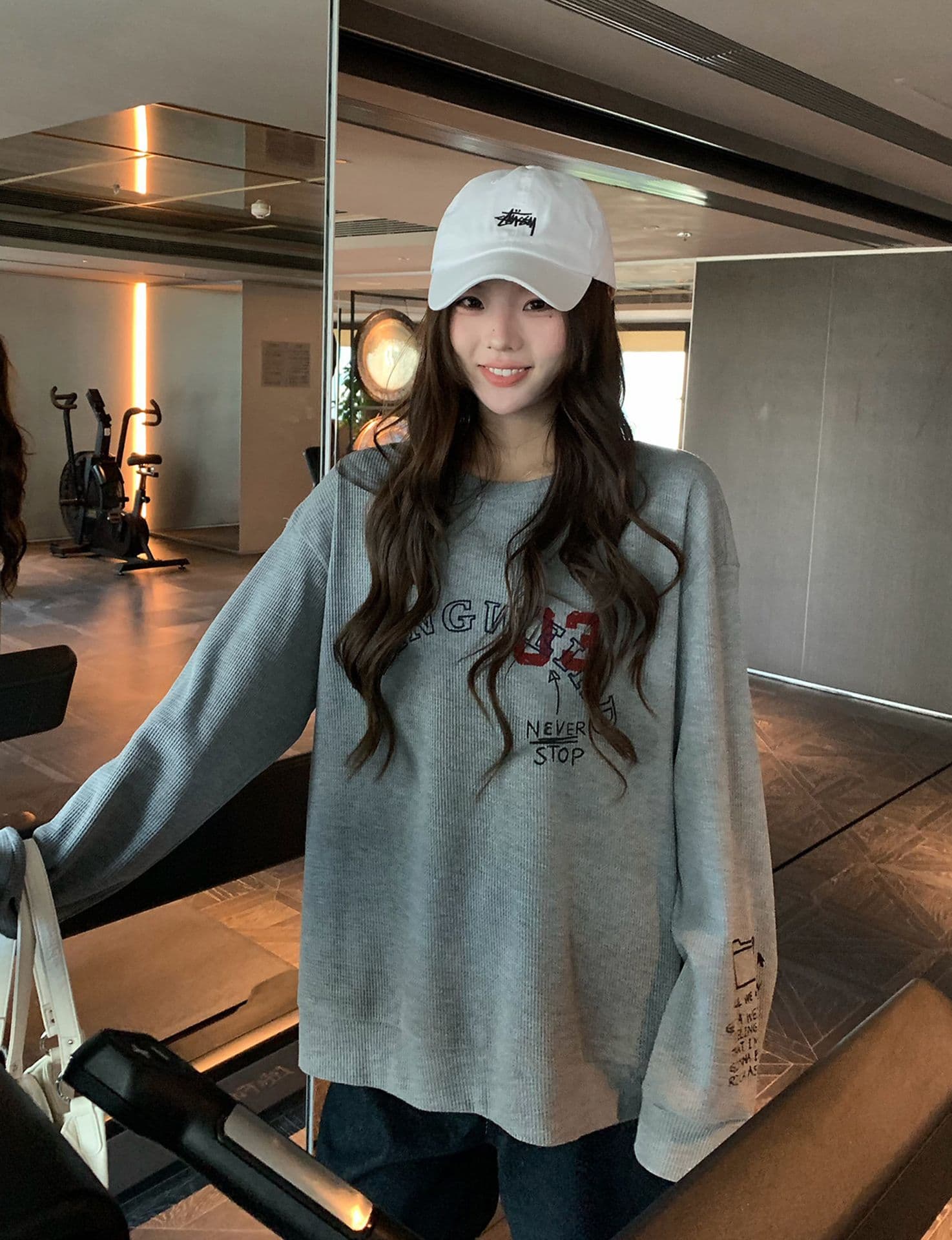 원본 솜씨 6535 후아 남편 그리드 250그램 긴팔 티셔츠 여성 상세 이미지 15