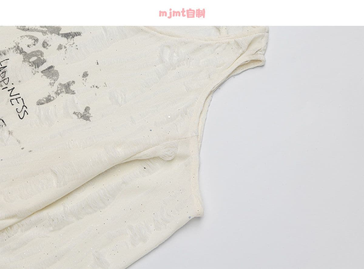 달콤한 차가운 만화 프린트 긴팔 티셔츠 여성 여름 착용 가져 가라. 자외선 차단 느긋한 바람 루즈핏 오프숄더 얇고 가벼운 블라우스 맨위 상세 이미지 15