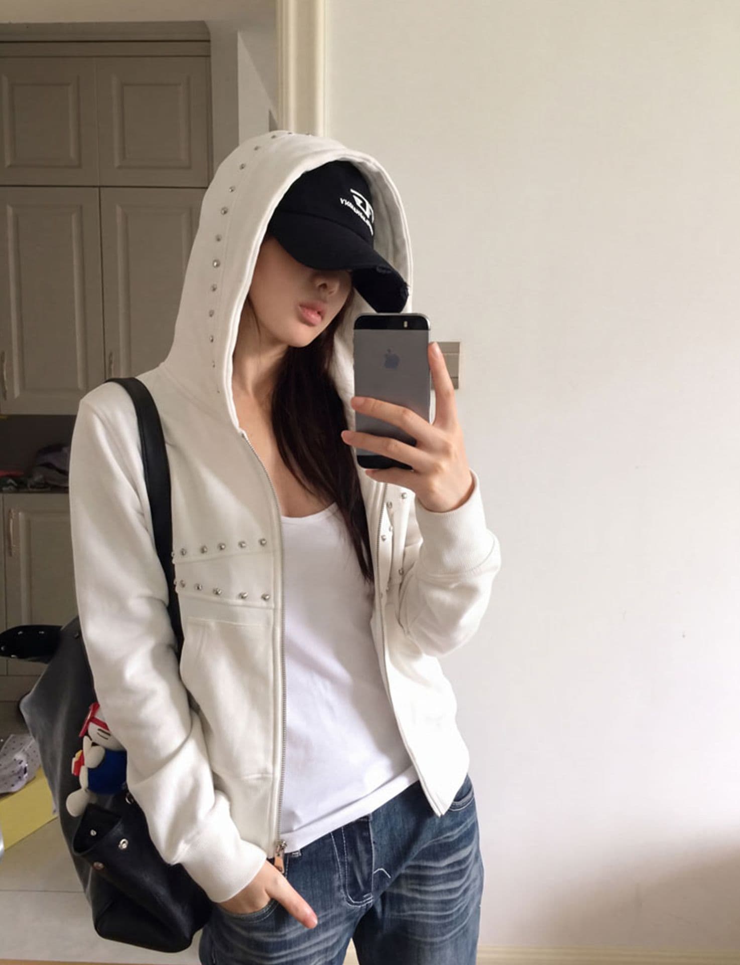 얇은 스타일 백금 지퍼 징 이후 패키지 칼라 순수한 Mianhua 면 복합 후드티 여성