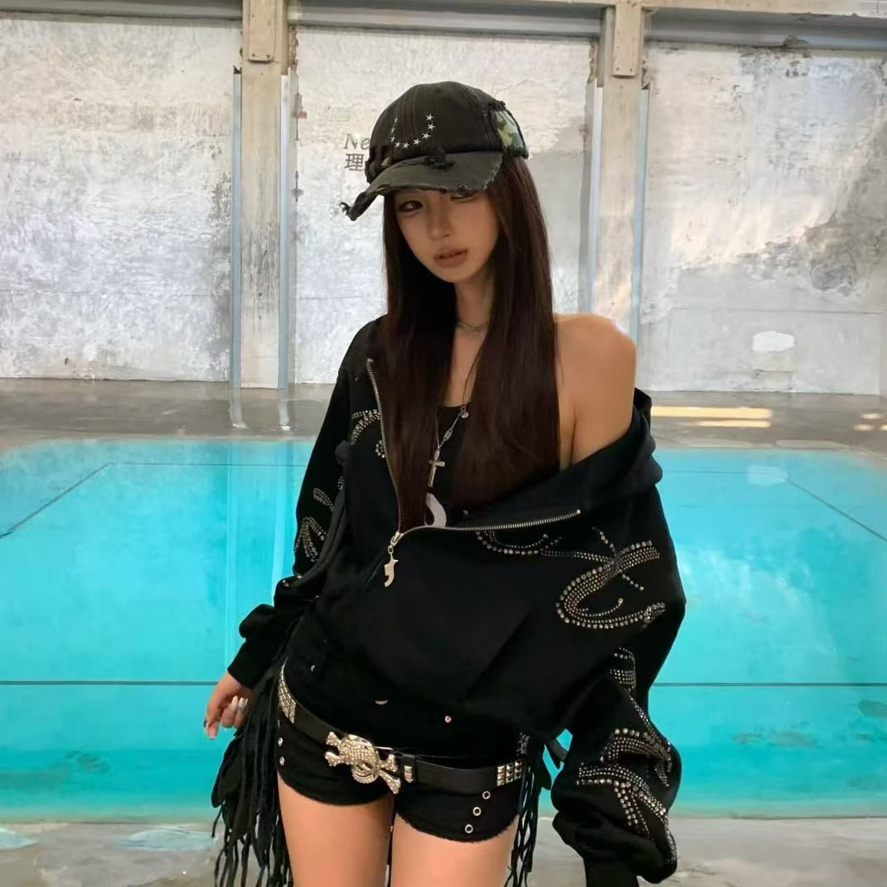 얇은 스타일 압력 훈련 백금 지퍼 이후 패키지 칼라 순수한 Mianhua 면 복합 후드티 여성 이미지 4