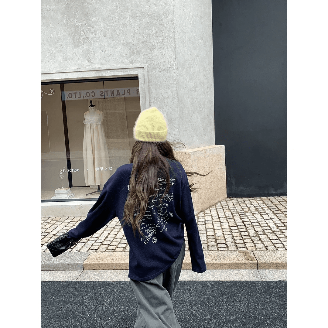 65 35 후아 남편 그리드 250그램 긴팔 티셔츠 남녀 이미지 4