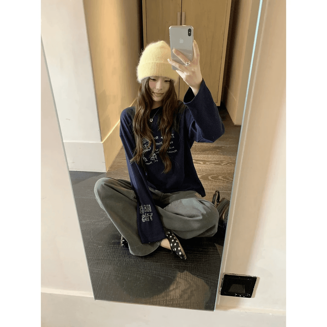 65 35 후아 남편 그리드 250그램 긴팔 티셔츠 남녀