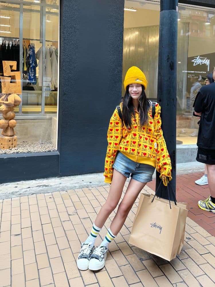 320g 모방 Mianhua 면 원단 아메리칸 하트 프린트 긴팔 오픈 가디건 후드티 남녀 후드 커플 재킷 가을 상세 이미지 5