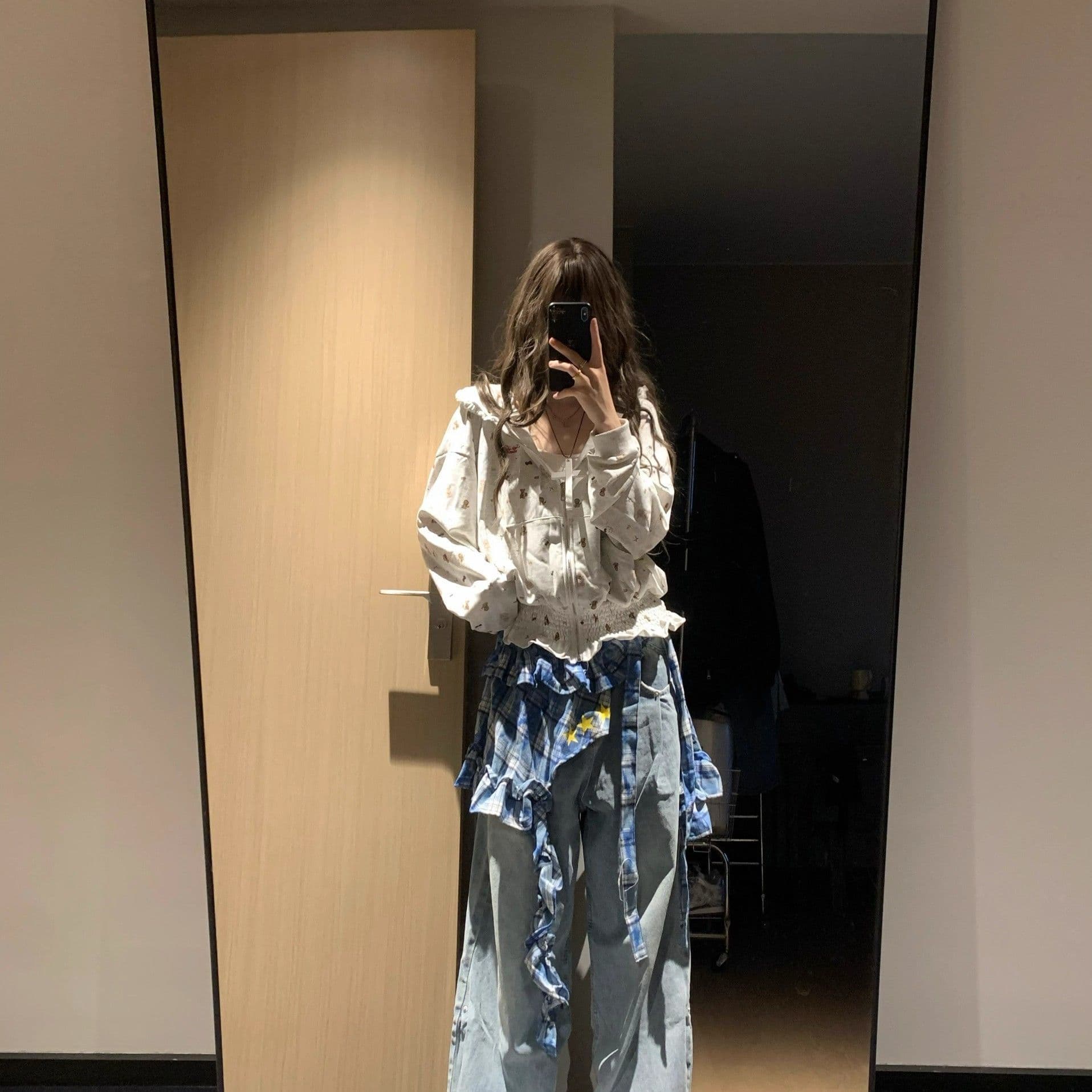 디자인 센스 작은 대중 아메리칸 레트로 꽃무늬 후드 티 스웨터 여성 루즈핏 캐주얼 다용도 카디건 코트 맨위 가을 트렌디 이미지 4