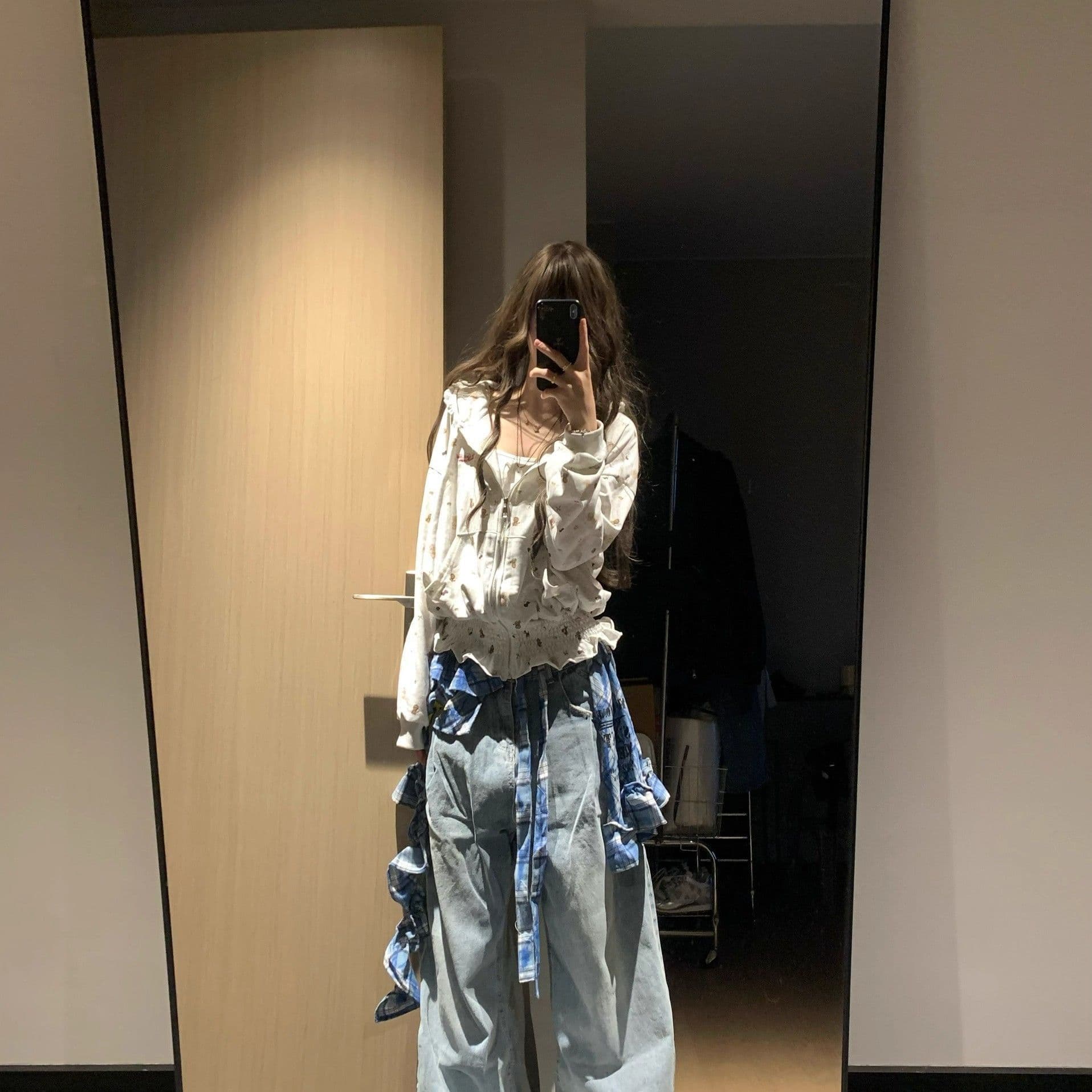 디자인 센스 작은 대중 아메리칸 레트로 꽃무늬 후드 티 스웨터 여성 루즈핏 캐주얼 다용도 카디건 코트 맨위 가을 트렌디 상세 이미지 4