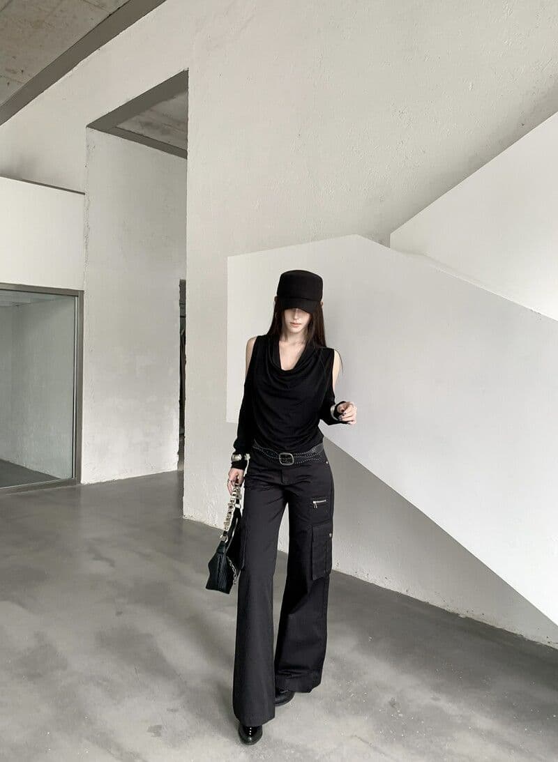 아메리칸 핫걸 Chic 흔들다 칼라 품격 긴팔 티셔츠 여성 가을 작은 대중 오프숄더 기본 셔츠 몸매 가꾸기 다용도 맨위 상세 이미지 24