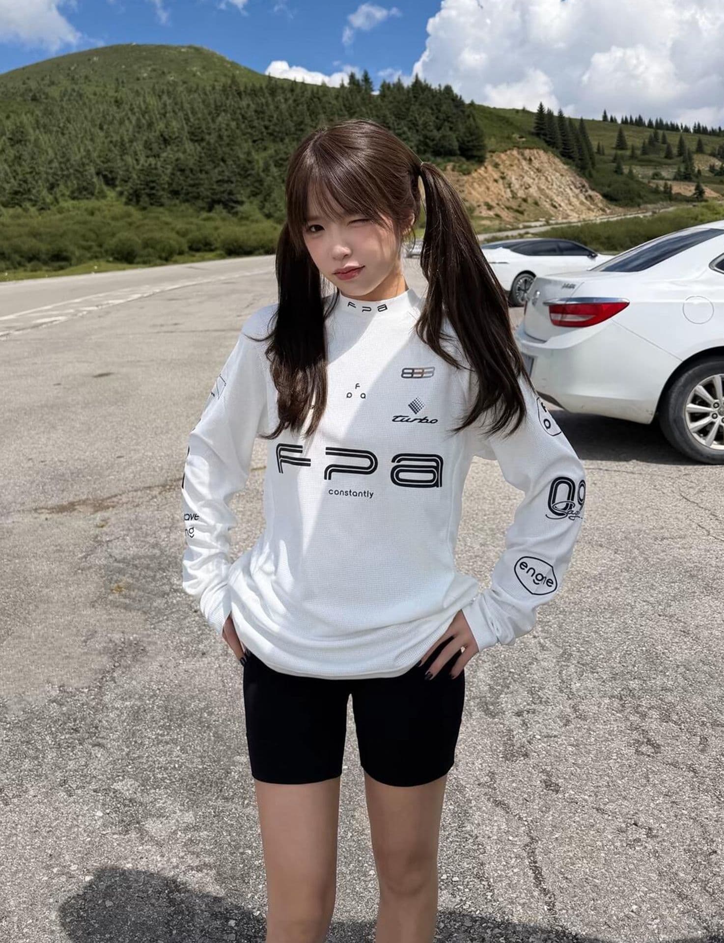 전체 프린트 광저우 원본 원단 긴팔 티셔츠 여성 상세 이미지 13