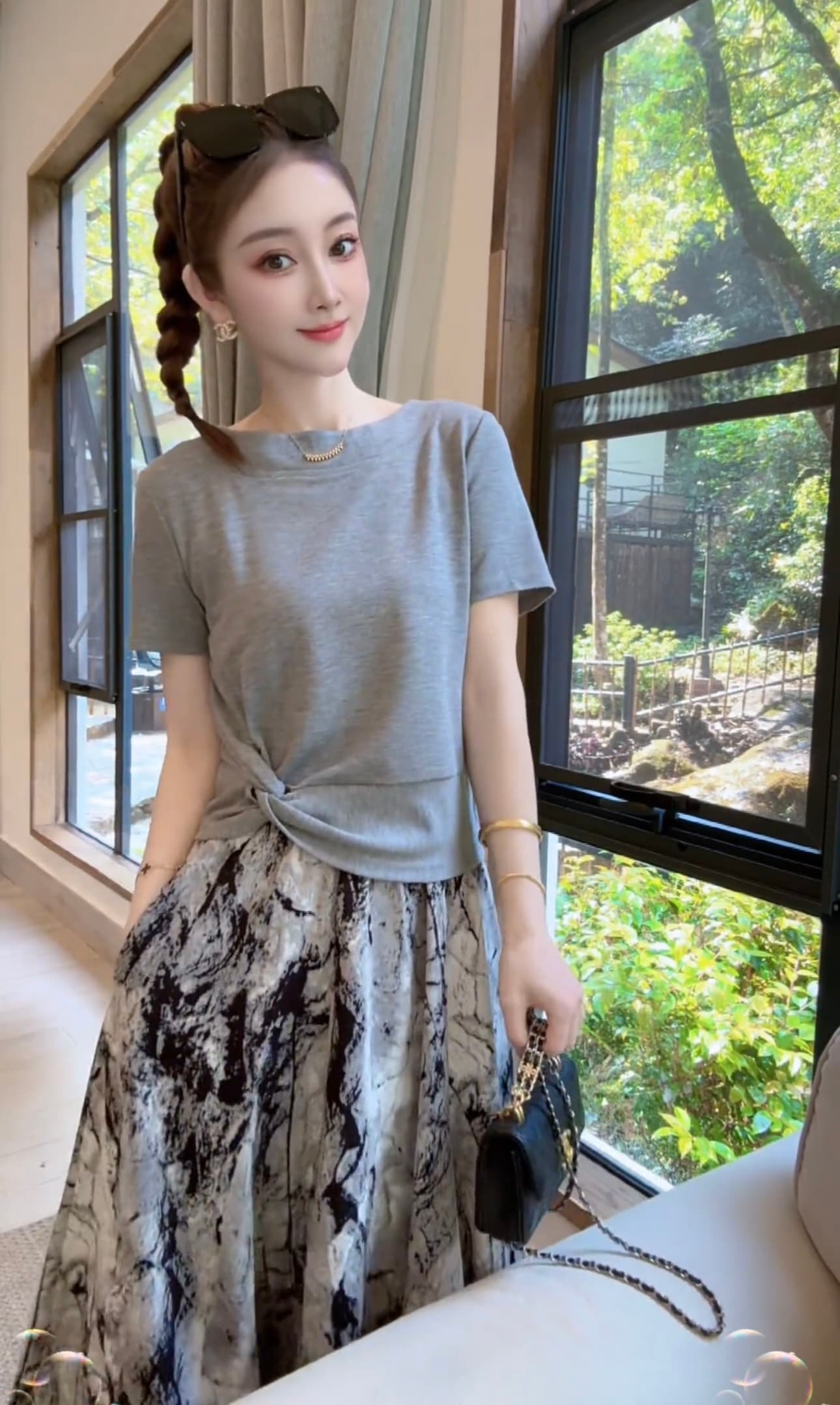 둘째 머리카락 콩 엄격한 선택 여름 새로운 여성 의류 슬림해 보이는 패션 익스트림 제인 단색 티셔츠 여성 dz951 상세 이미지 3