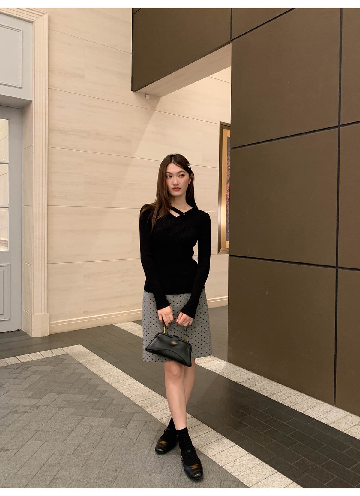 안녕하세요. 대포 V넥 만나는 니트 스웨터 여성 가을 겨울 2025 년 새로운 몸매 가꾸기 슬림해 보이는 품격 디자인 센스 맨위 상세 이미지 6