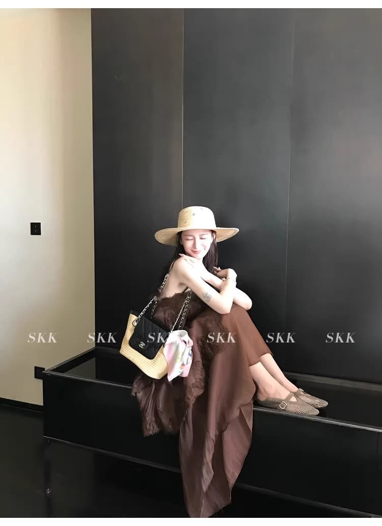 skk store 인시 튜 수여 됨 aj 높음 제품 질감 무거운 작업 레이스 슬립 드레스 길다 쇼트 스타일 봄 여름 여성 상세 이미지 24