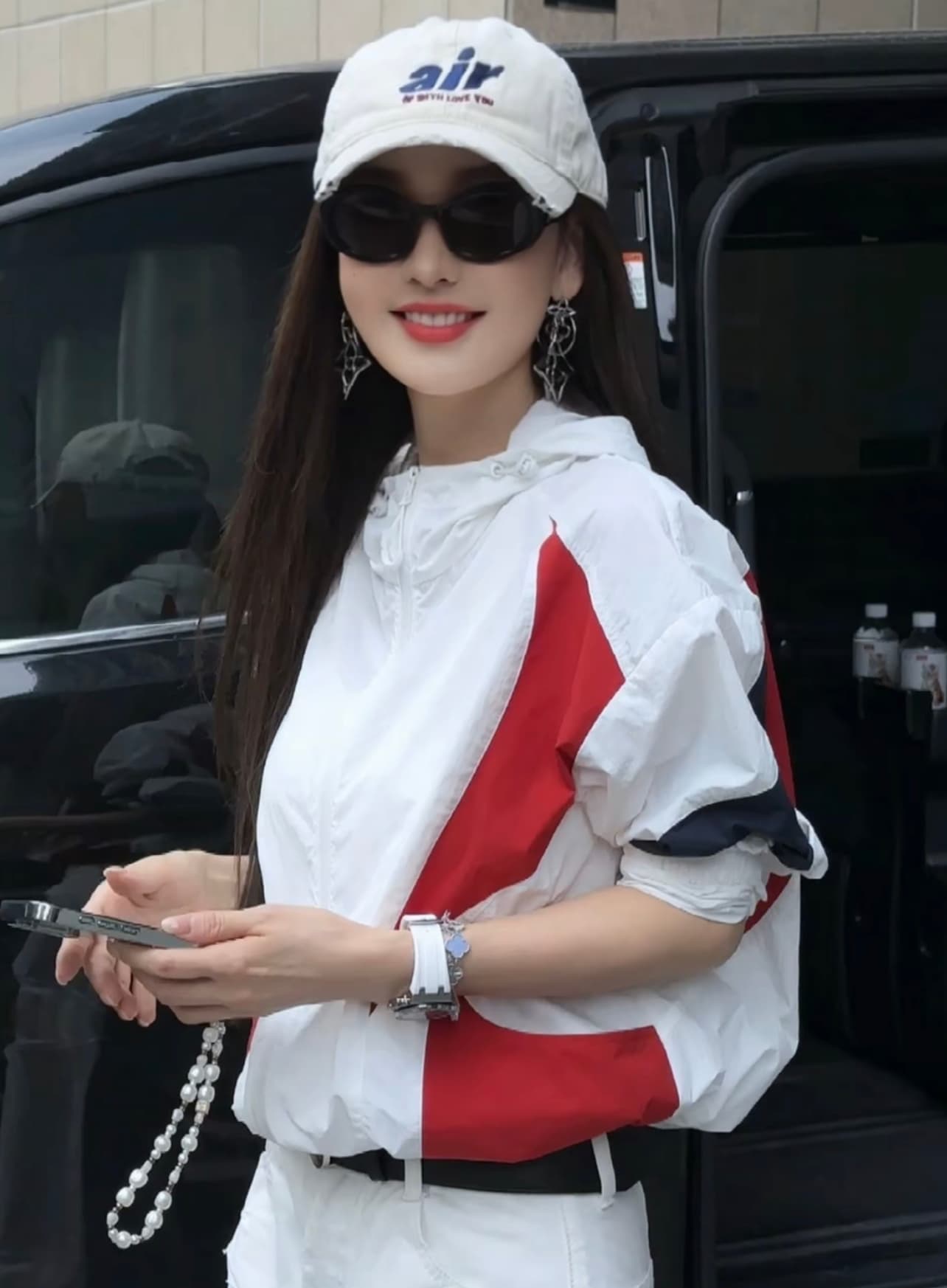 기하학 패치워크 2026 이른 봄 후드 지퍼 패치워크 섹션 자외선 차단 복 여성 코트 이미지 3
