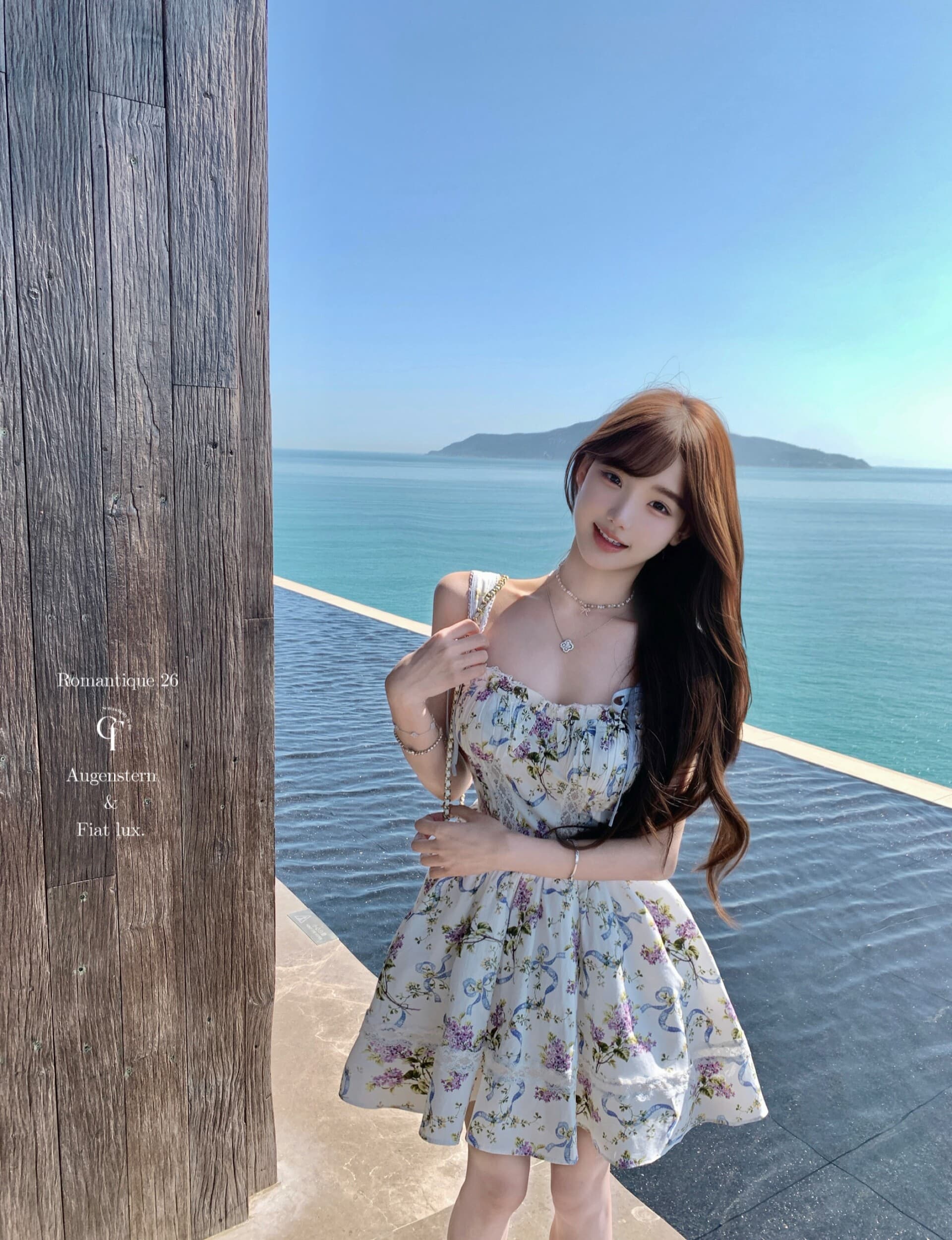 늦게 우산 우산 26 ss 정원 크루즈 houseof 꽃무늬 슬립 드레스 둘 색상 입력 디자인 센스 미니 스커트 상세 이미지 34