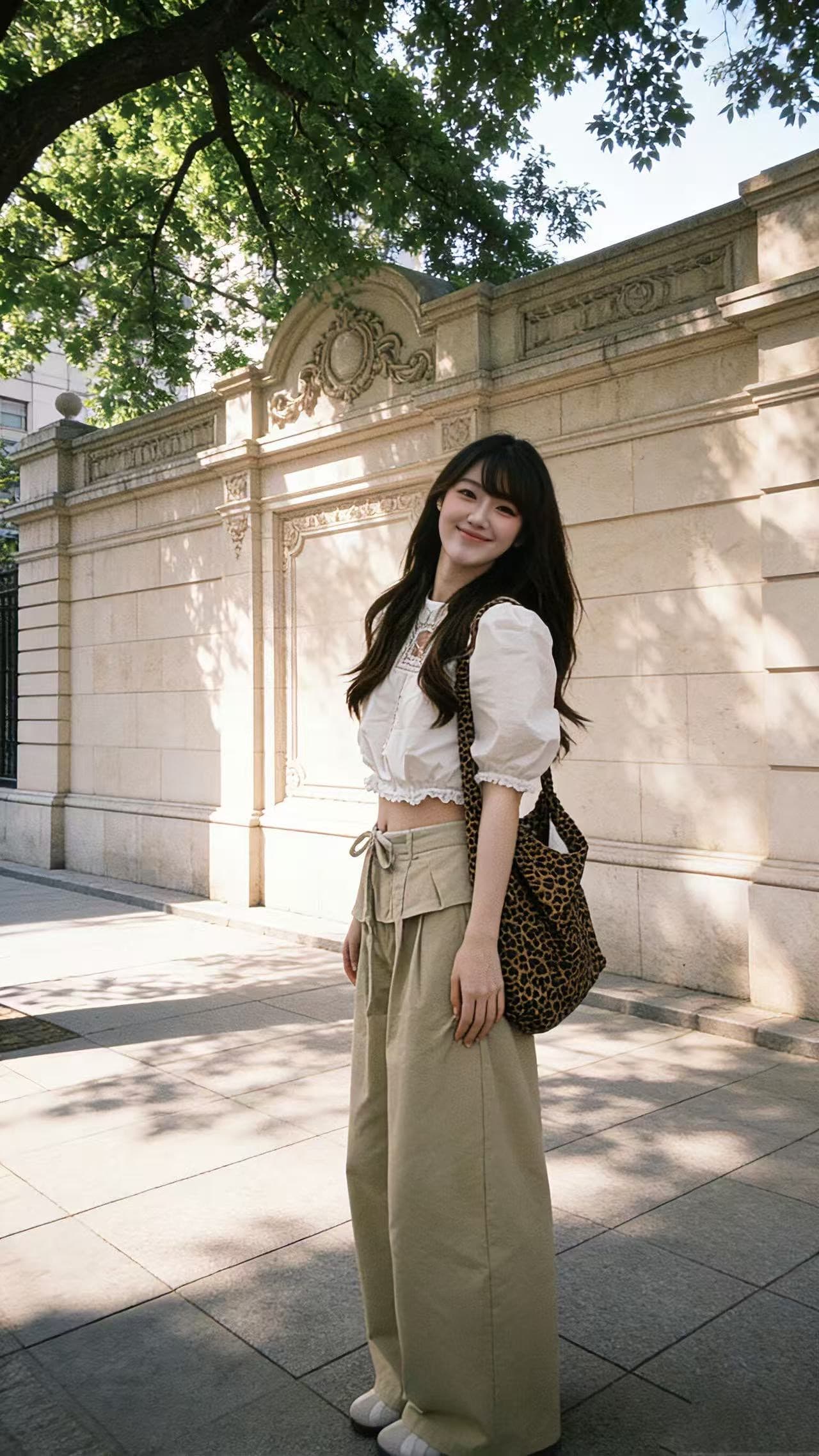 디자인 센스 작은 대중 레이스 패치워크 와이드 레깅스 바지 페이크 레이어드 캐주얼 정장 바지 하이웨이스트 루즈핏 스트레이트 팬츠 여름