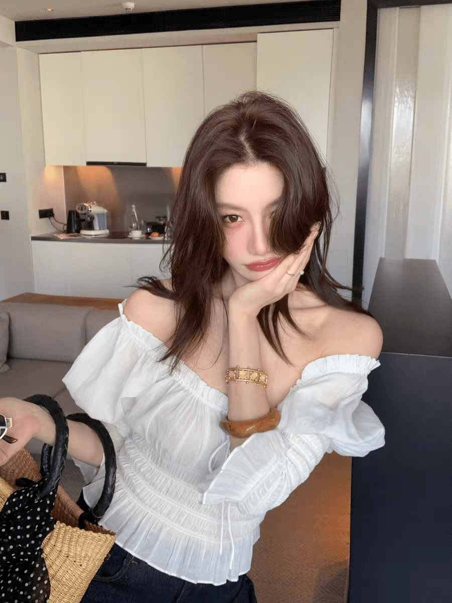 용 안녕하세요. 어린이 프랑스식 궁정 센스 거품 소매 레이스 느슨함 순수한 욕망 바람 작은 셔츠 여성 봄 여름 허리 수축 맨위 이미지 2