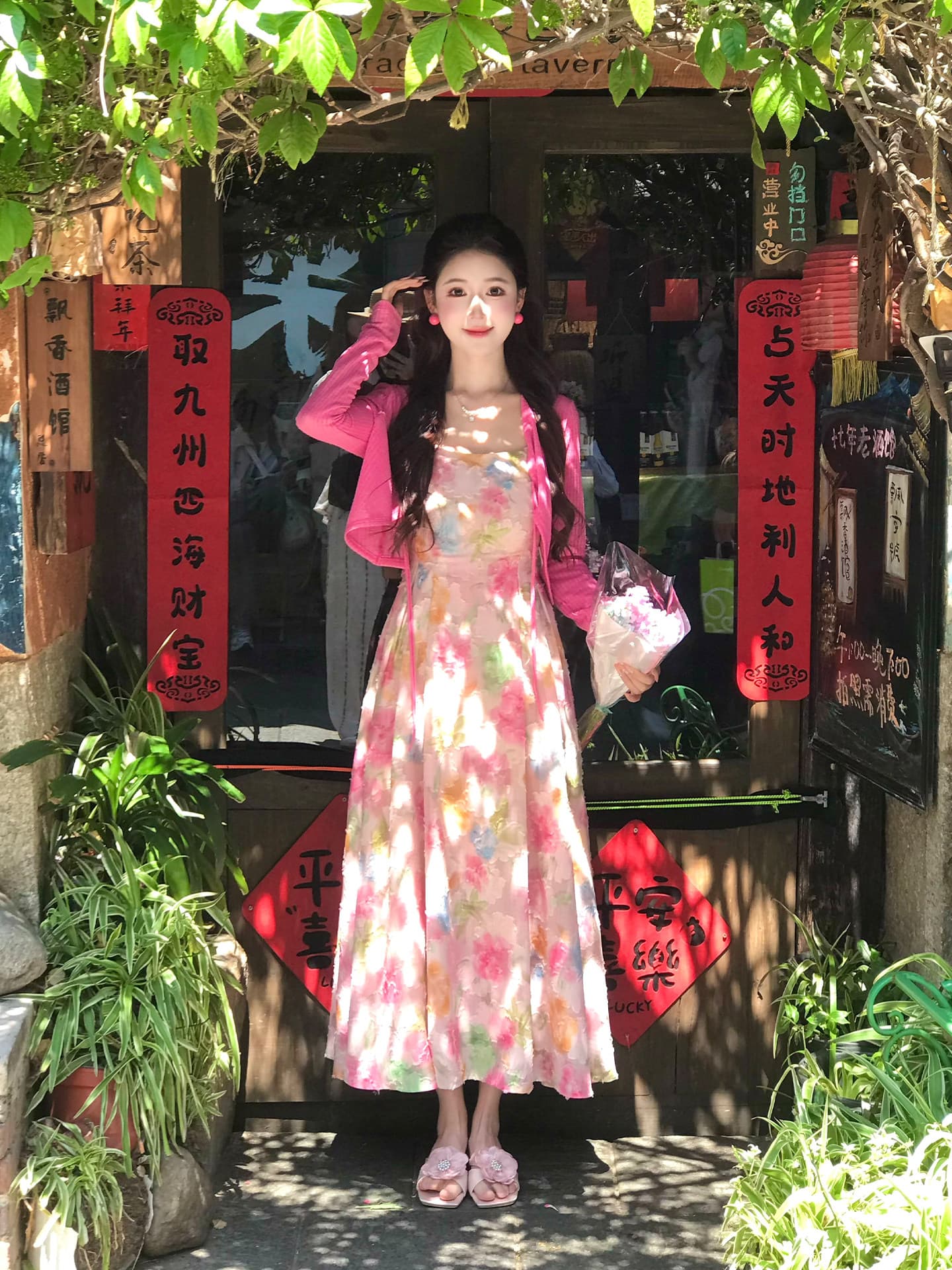 lili 리 리 가족 사랑 여름 고유 한 아름다운 전체 집합 휴가 바람 색상 슬립 점프 슈트 치마 세트 상세 이미지 3