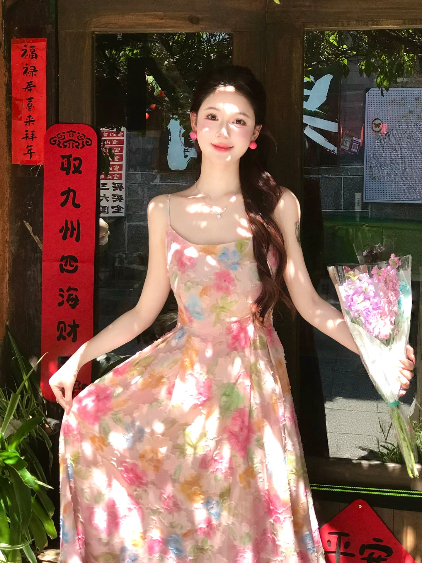 lili 리 리 가족 사랑 여름 고유 한 아름다운 전체 집합 휴가 바람 색상 슬립 점프 슈트 치마 세트 상세 이미지 4