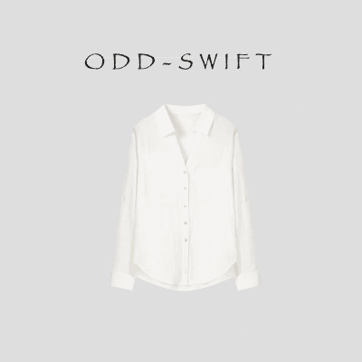 26 봄 새로운 패션 폴로 칼라 품격 다용도 루즈핏 아마 셔츠 oddz068 이미지 2