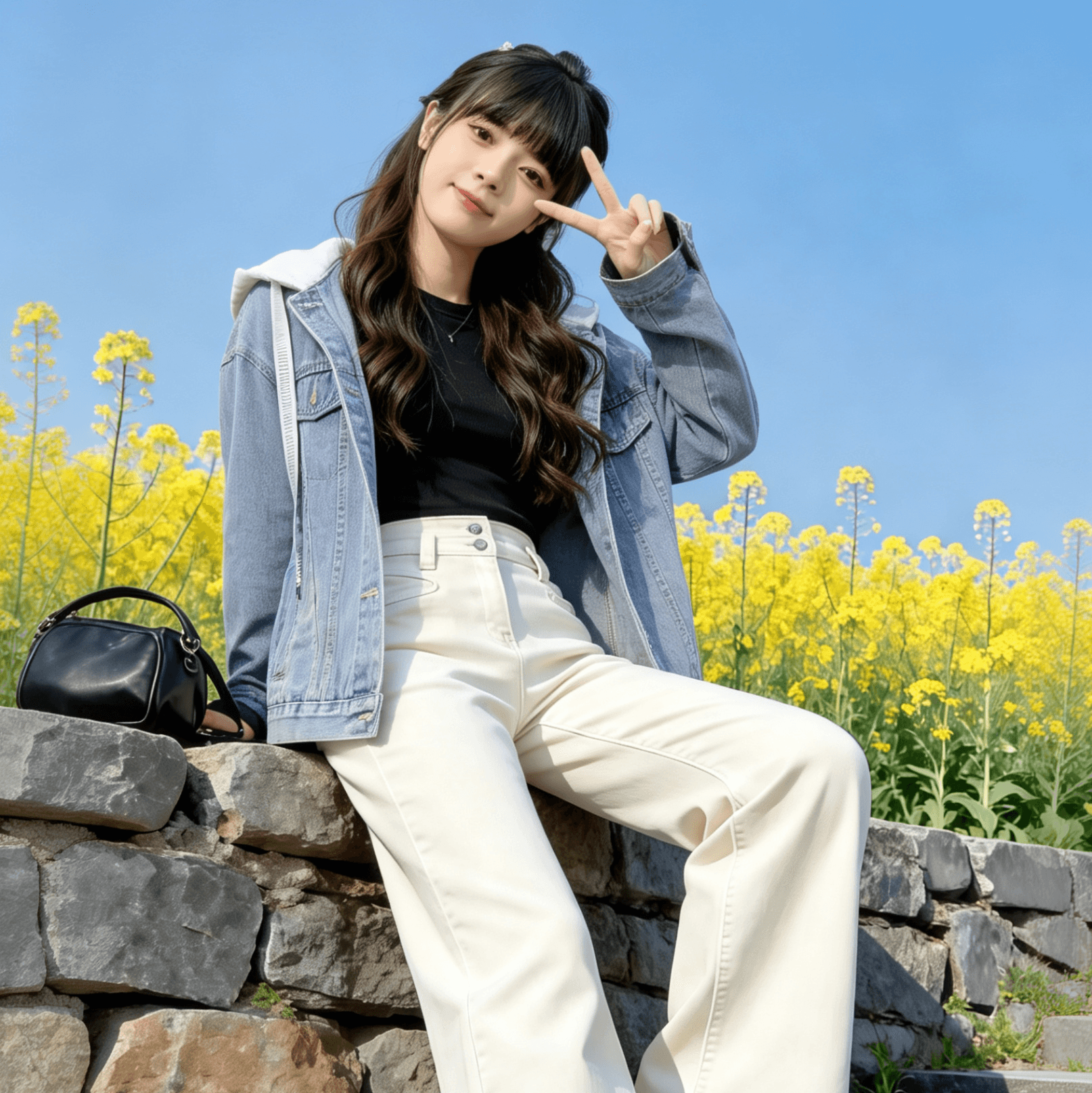 유봉 가을 새로운 페이크 레이어드 한국 스타일 루즈핏 캐주얼 다용도 데님 재킷 재킷 이미지 3