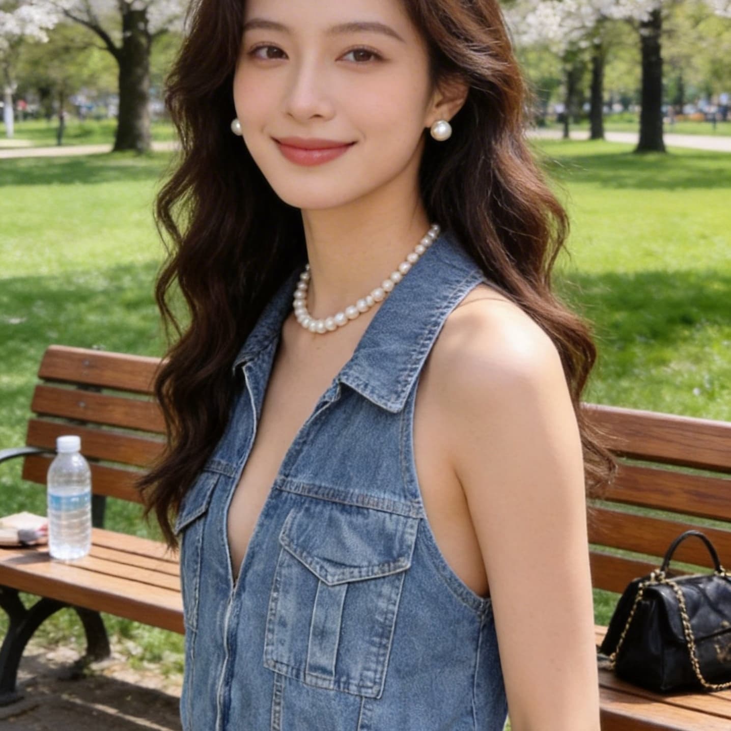 아메리칸 핫걸 폴로 칼라 행침 목 몸매 가꾸기 쇼트 스타일 다시 열기 새로운 데님 맨위 트렌디 상세 이미지 3