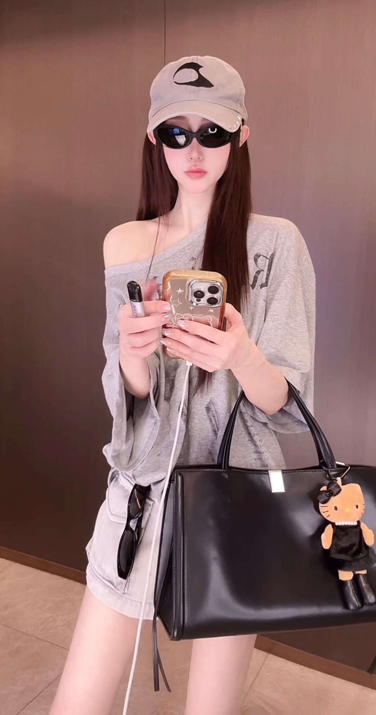 아메리칸 레트로 루즈핏 초상화 직분사 프린트 공예 티셔츠 상세 이미지 3
