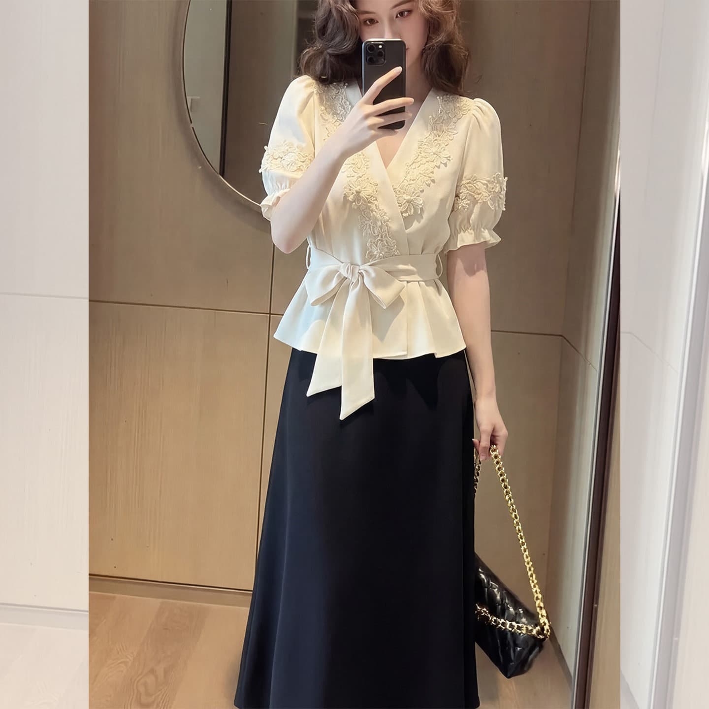 2026 새로운 슈퍼 화재 전체 집합 ootd 착용 가져 가라. 작은 키 여름 아름다운 셔츠 캐주얼 두 조각 세트 드레스 여성 이미지 4