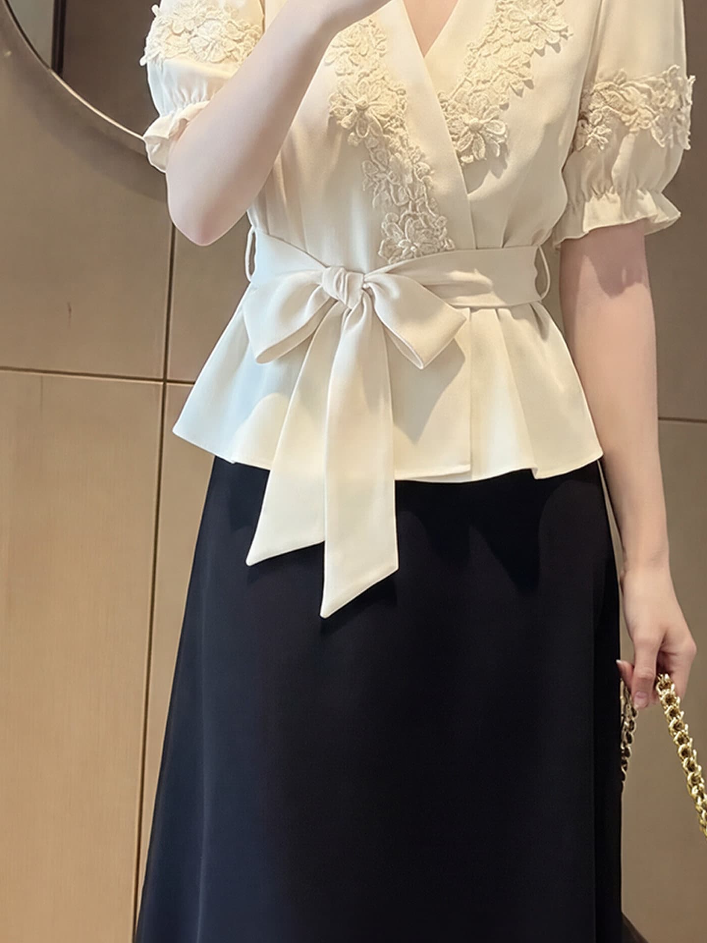 2026 새로운 슈퍼 화재 전체 집합 ootd 착용 가져 가라. 작은 키 여름 아름다운 셔츠 캐주얼 두 조각 세트 드레스 여성 상세 이미지 10