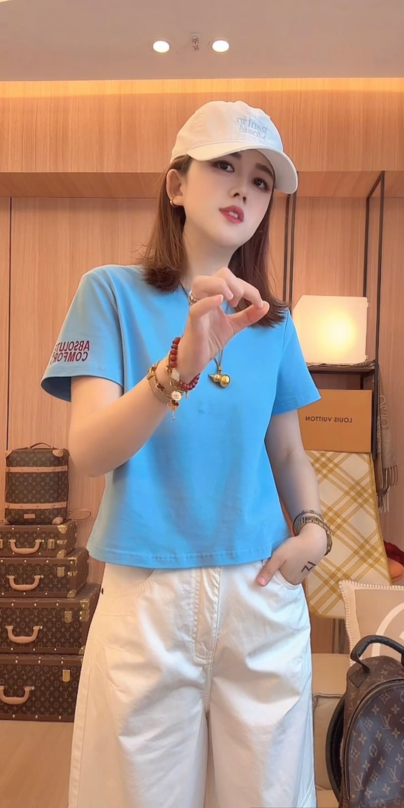 영어 알파벳 t 새로운 알파벳 프린트 라운드 넥 티셔츠 여성 다용도 패션 반팔 상세 이미지 6