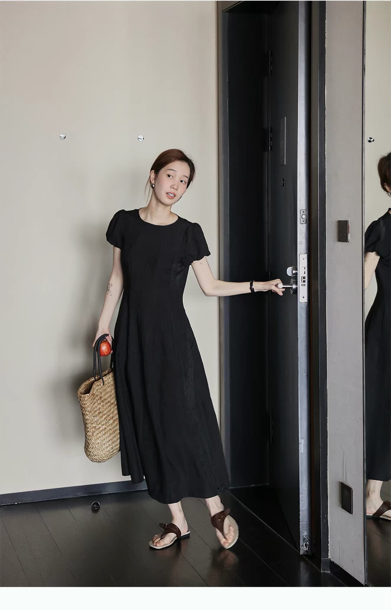 lalaglow 우유 서리 복숭아 치마 몸 12 조각 서있는 자르다 주간 실크 양모 무거운 작업 광택 실 슬림해 보이는 여성 드레스 여름 상세 이미지 15
